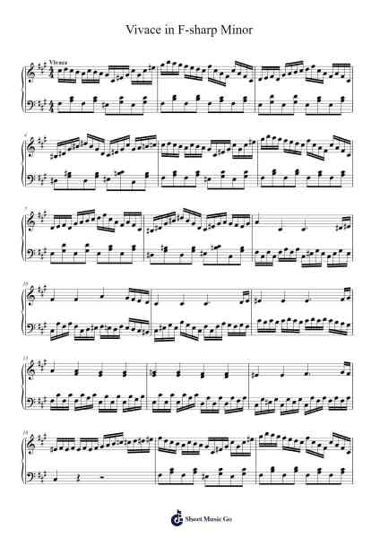 Vivace in F-sharp Minor Sheet Music by Stephen MacLellan-Arr.Krisbe Chadky