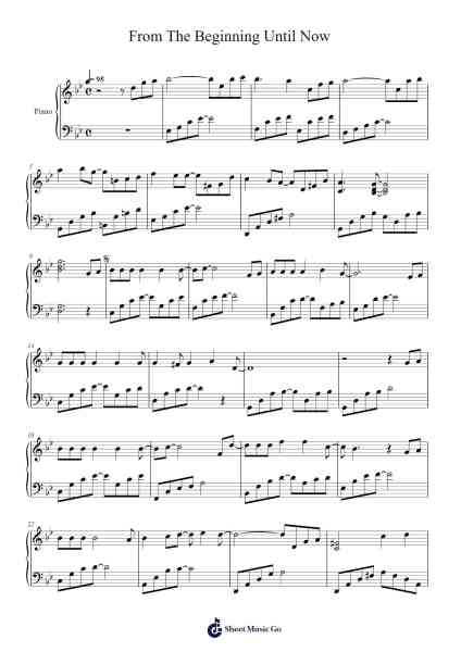 From The Beginning Until Now Sheet Music by The Piano Art-Arr.Buckhue