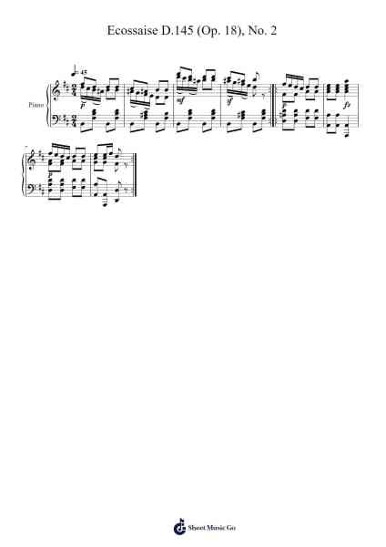 Ecossaise in G Major, D. 145, No. 2 Sheet Music by Franz Schubert-Arr.Montor