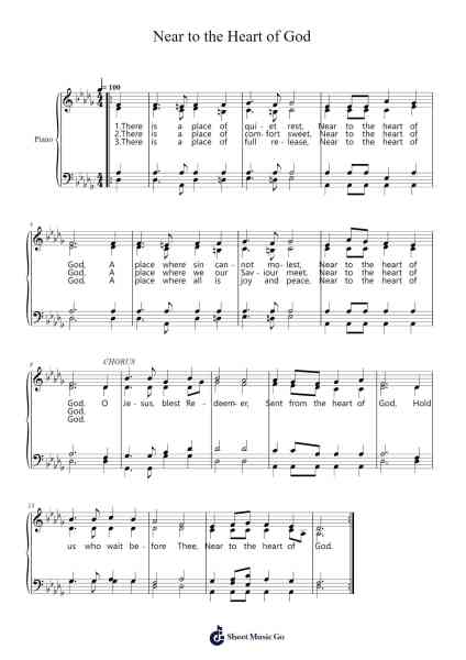 Near to the Heart of God Sheet Music by CLELAND B. McAFEE-Arr.Bunharine Coftroy