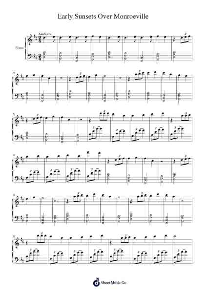 Early Sunsets Over Monroeville Sheet Music by undefined-Arr.Deanlay Dulsnow
