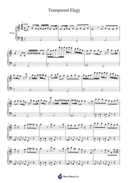 Transparent Elegy Sheet Music by n-buna-Arr.Stelgil Kaycia