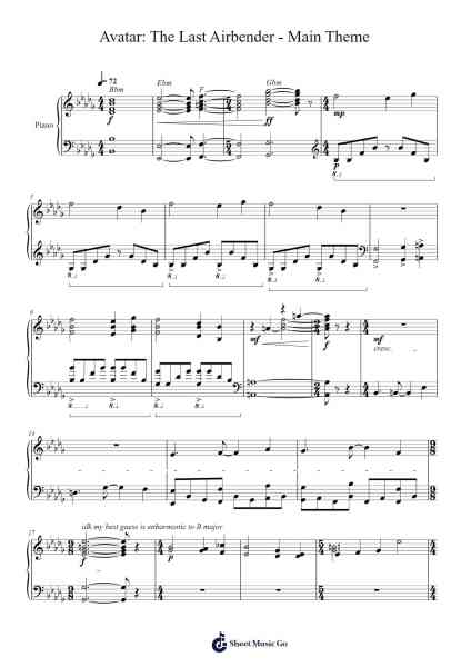 Main Theme from Avatar: The Last Airbender Sheet Music by Jeremy Zukerman/Benjamin Wynn-Arr.Deirrine Sisibyl