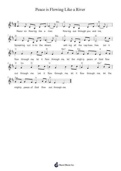 Peace is Flowing Like a River Sheet Music by undefined-Arr.Taysnow Churniel