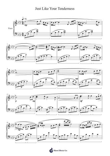 Just Like Your Tenderness Sheet Music by 邓丽君-Arr.Prupert Cookegram