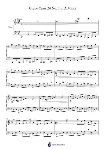Gigue Opus 24 No. 1 in A Minor Musica per pianoforte di Charles-Valentin Alkan - Arr.Fevans