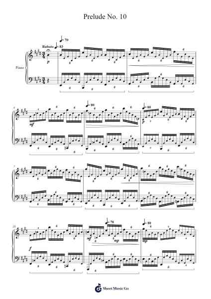 Prelude No. 10 Sheet Music by Brendan Callies-Arr.Leostone Swinclaude