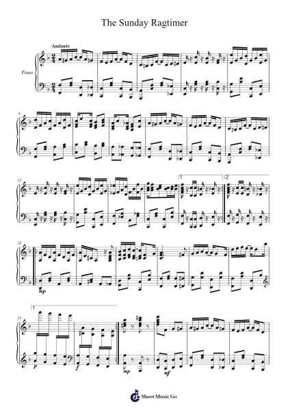 The Sunday Ragtimer Sheet Music by Salrist-Arr.Cookjoe