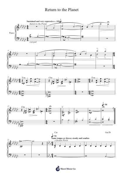 Return to the Planet Sheet Music by Masashi Hamauzu-Arr.Mcian Keithhal