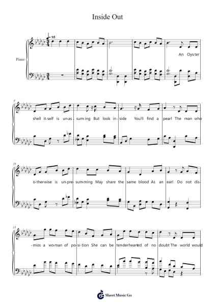 Inside Out Sheet Music by undefined-Arr.Benga