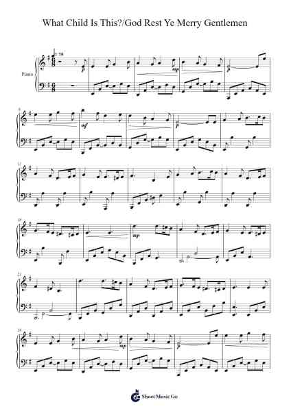 What Child Is This? / God Rest Ye Merry Gentlemen (ver. 1) Sheet Music by Caleb Maue-Arr.Uvey