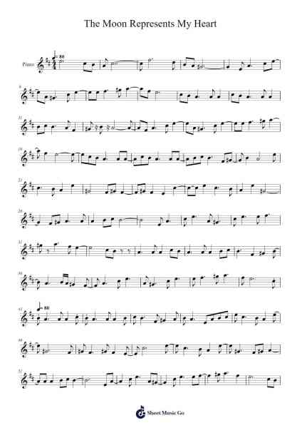 The Moon Represents My Heart Sheet Music by Nicholas. T-Arr.Wheereg Atsaul
