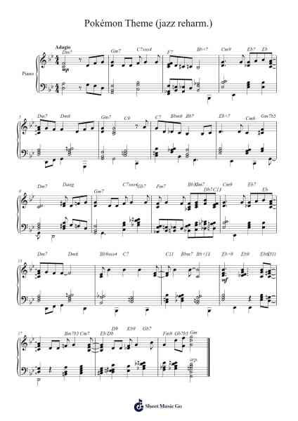 Pokémon Theme (jazz reharm.) Sheet Music by undefined-Arr.Priestvy