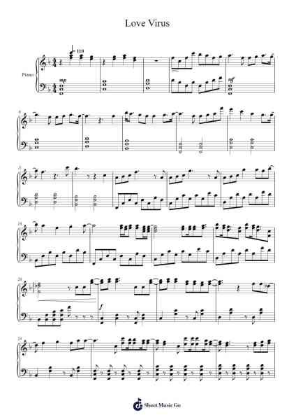 Love Virus Sheet Music by Tedtian Wolgan-Arr.Hewdys