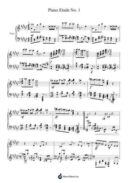 Piano Etude No. 1 Sheet Music by undefined-Arr.Mcdel Auriah