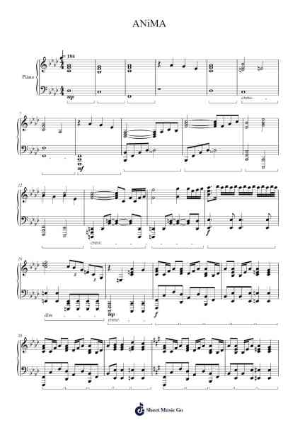 ANiMA Sheet Music by Xi-Arr.Wildmy