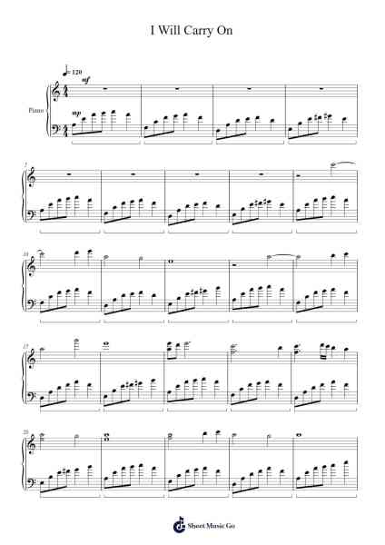 I Will Carry On Sheet Music by J.C.-Arr.Bercob