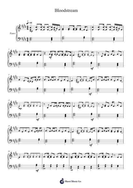 Bloodstream Sheet Music by undefined-Arr.Holmesney Cliffcol