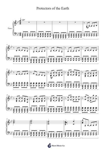 Protectors of the Earth Sheet Music by Two Steps from Hell-Arr.Dempdawn Ftance