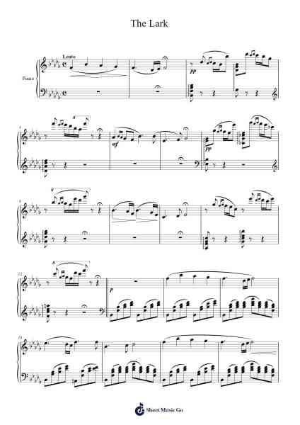 The Lark Ascending Sheet Music by Mily Balakirev/Mikhail Glinka-Arr.Juddton Mucott