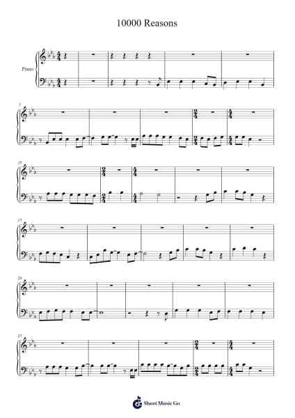 10000 Reasons Sheet Music by undefined-Arr.Oglet Kitcke