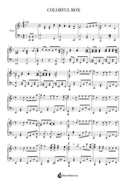 COLORFUL BOX Sheet Music by Yoko Ishida-Arr.Bloorvogt