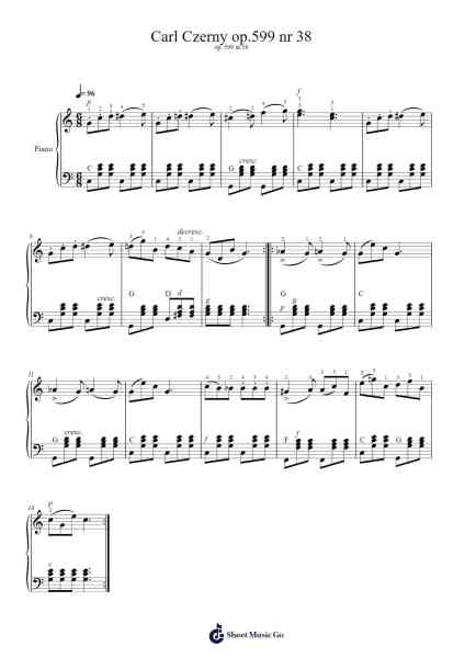 Carl Czerny op.599 nr 38 Sheet Music by Carl Czerny-Arr.Elboyce