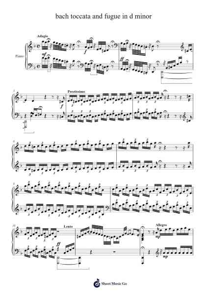 Toccata and Fugue in D Minor, BWV 565 Sheet Music by Johann Sebastian Bach-Arr.Hornjudd