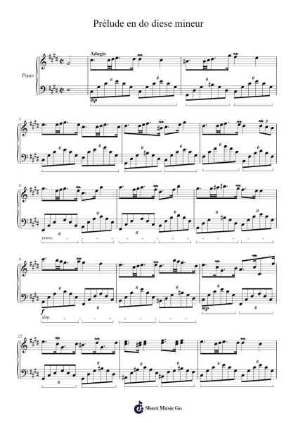 Prélude in C-sharp Minor Sheet Music by Virone-Arr.Quinliet