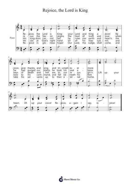 Rejoice, the Lord is King Sheet Music by John Darwall-Arr.Leamorse Tayh