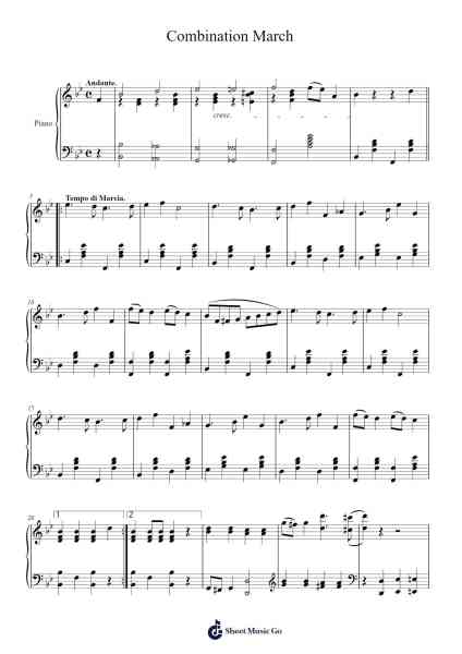 Combination March Sheet Music by Scott Joplin-Arr.Springgene