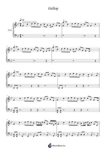 Gallop Sheet Music by Mitchell Garmany-Arr.Stowemon