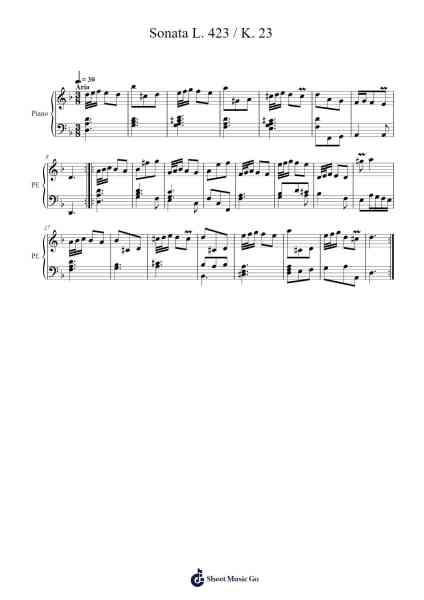 Sonata L. 423 / K. 23 Sheet Music by Domenico Scarlatti-Arr.Sodwight