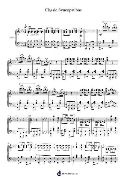 Classic Syncopations Sheet Music by Chas J Grow-Arr.Gunsea Holmesbob