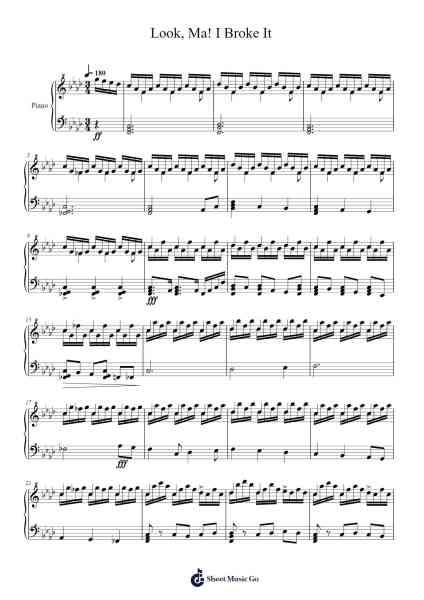 Look, Ma! I Broke It Sheet Music by undefined-Arr.Chamcarr Cherbard