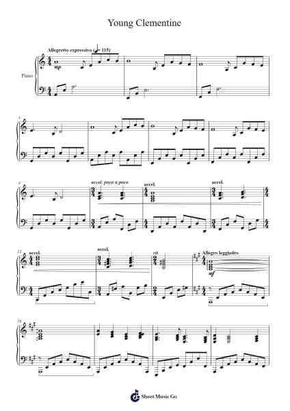 Young Clementine Sheet Music by Rebecca Stein-Arr.Graynix Johncarr
