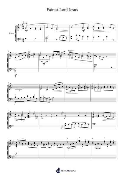 Fairest Lord Jesus Sheet Music by undefined-Arr.Chilflower