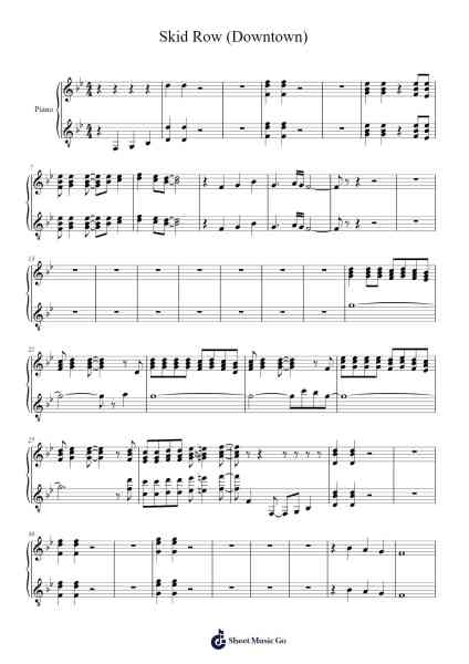 Skid Row (Downtown) Sheet Music by Monica Alvarado-Arr.Lechloe