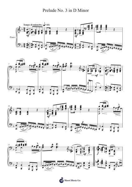 Prelude No. 3 in D Minor Sheet Music by Sergei Rachmaninoff-Arr.Lanps Gailkyle