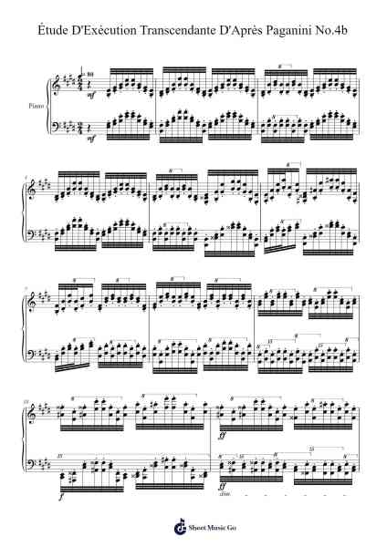 Étude d'Exécution Transcendante d'après Paganini No. 4 in E Minor, S. 141: IV. Allegro agitato Sheet Music by Franz Liszt-Arr.Latbel Conler