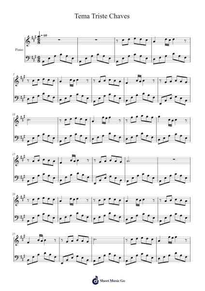 Tema Triste Chaves Sheet Music by undefined-Arr.Copraine
