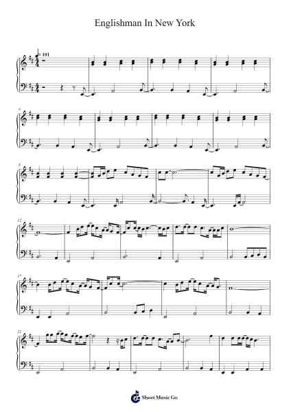 Englishman In New York Sheet Music by Sting-Arr.Consdia Debruth