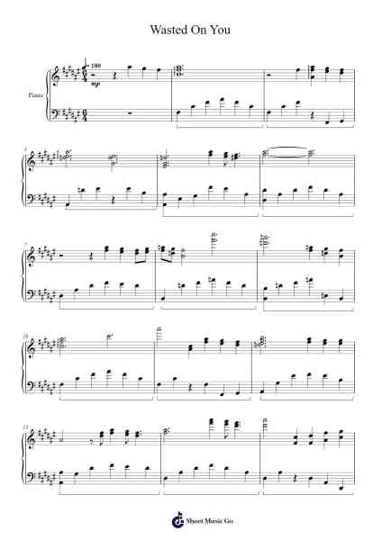 Wasted On You Sheet Music by Evanescence-Arr.Vogtthia