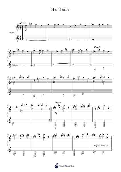 His Theme (UNDERTALE) Sheet Music by Toby Fox-Arr.Reyler Poundien