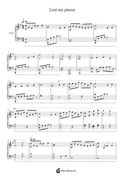 Lost my pieces Sheet Music by undefined-Arr.Juneven