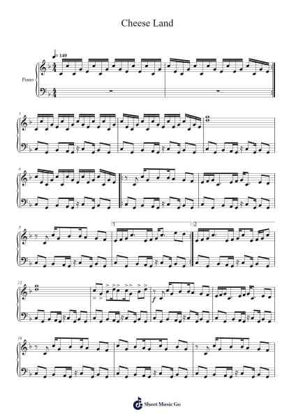 Cheese Land Sheet Music by Nintendo-Arr.Kepmill Rexbloor