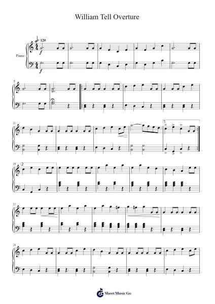 William Tell Overture Notenblatt von Giacchino Rossini-Arr.Ralphleign