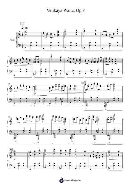 Velikaya Waltz, Op.8 Sheet Music by undefined-Arr.Joanreade Annlus