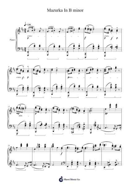 Mazurka In B minor Sheet Music by Mason Ma-Arr.Pehall