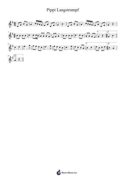 Pippi Langstrumpf Sheet Music by undefined-Arr.Kepmill Rexbloor